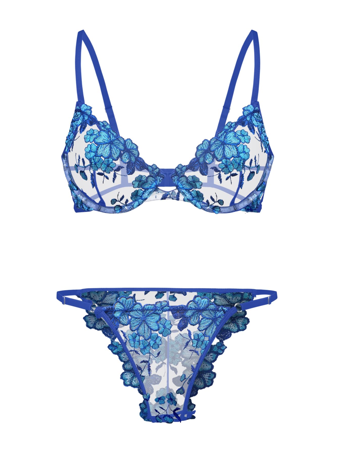 Lilosy Sexy Lingerie Set 2 Piece Women Push Up Bra and Panty 3XS-5XL