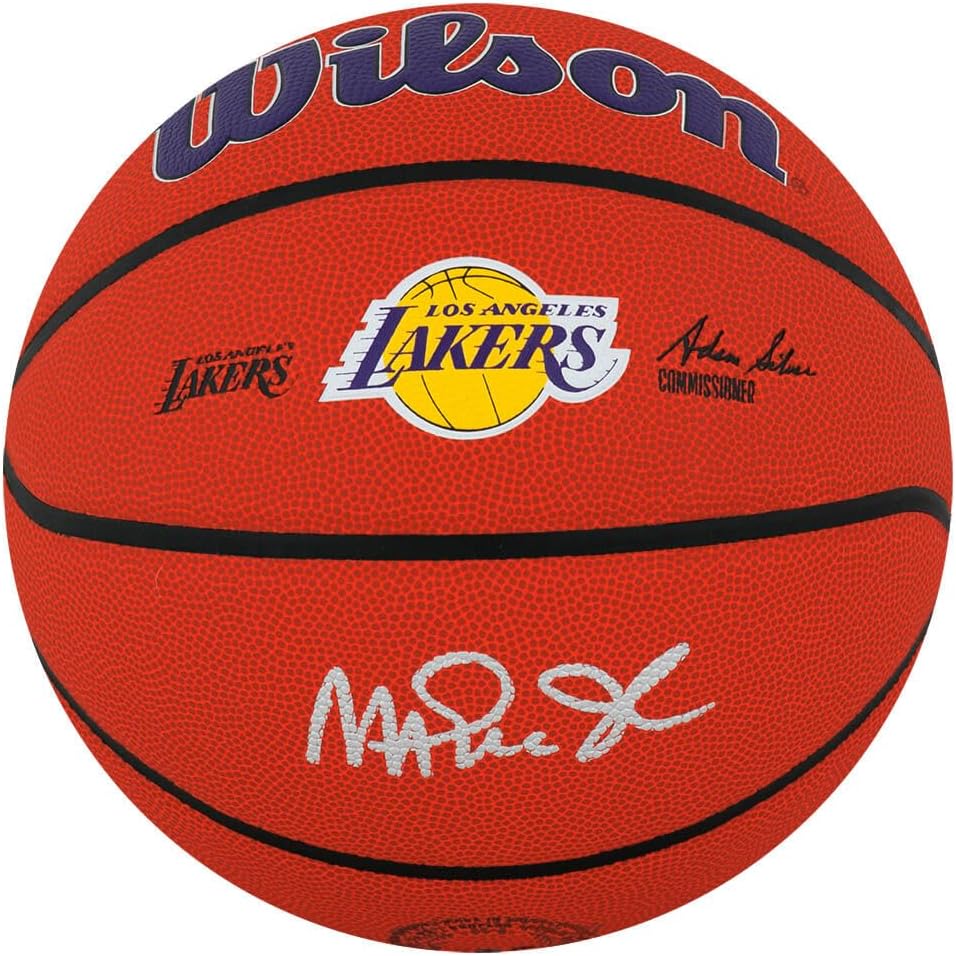 Magic Johnson Signed Wilson Los Angeles Logo N.B.A Basketball