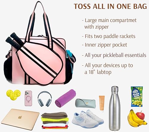 Miniatura 3 de Bolsa deportiva de pickleball con soporte para raqueta, neopreno, correa de hombro ajustable