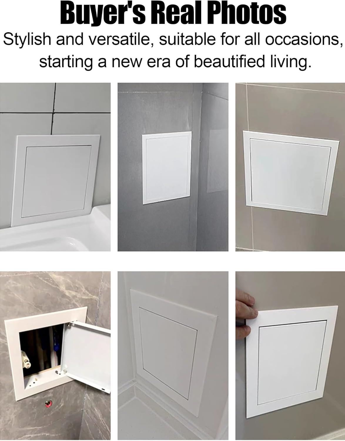 Surface-Mounted Ceiling Access Panel, Indoor Electrical Panel Cover for Attics & Basements, Plumbing Access Door for Shower Walls (35x35cm/13.8x13.8in)