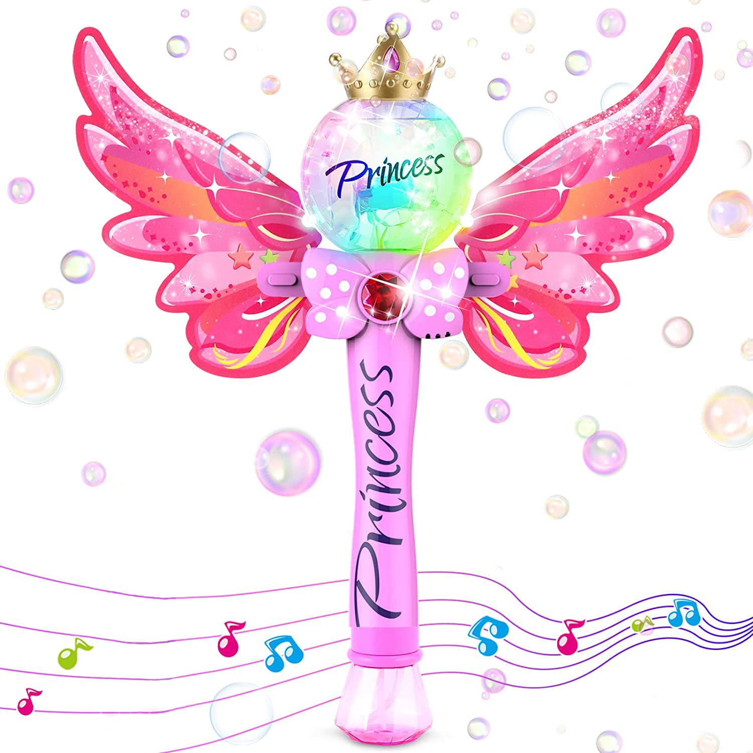 Amazon | ウンチョン シャボン玉 電動 ステッキ 光る 女の子 人気