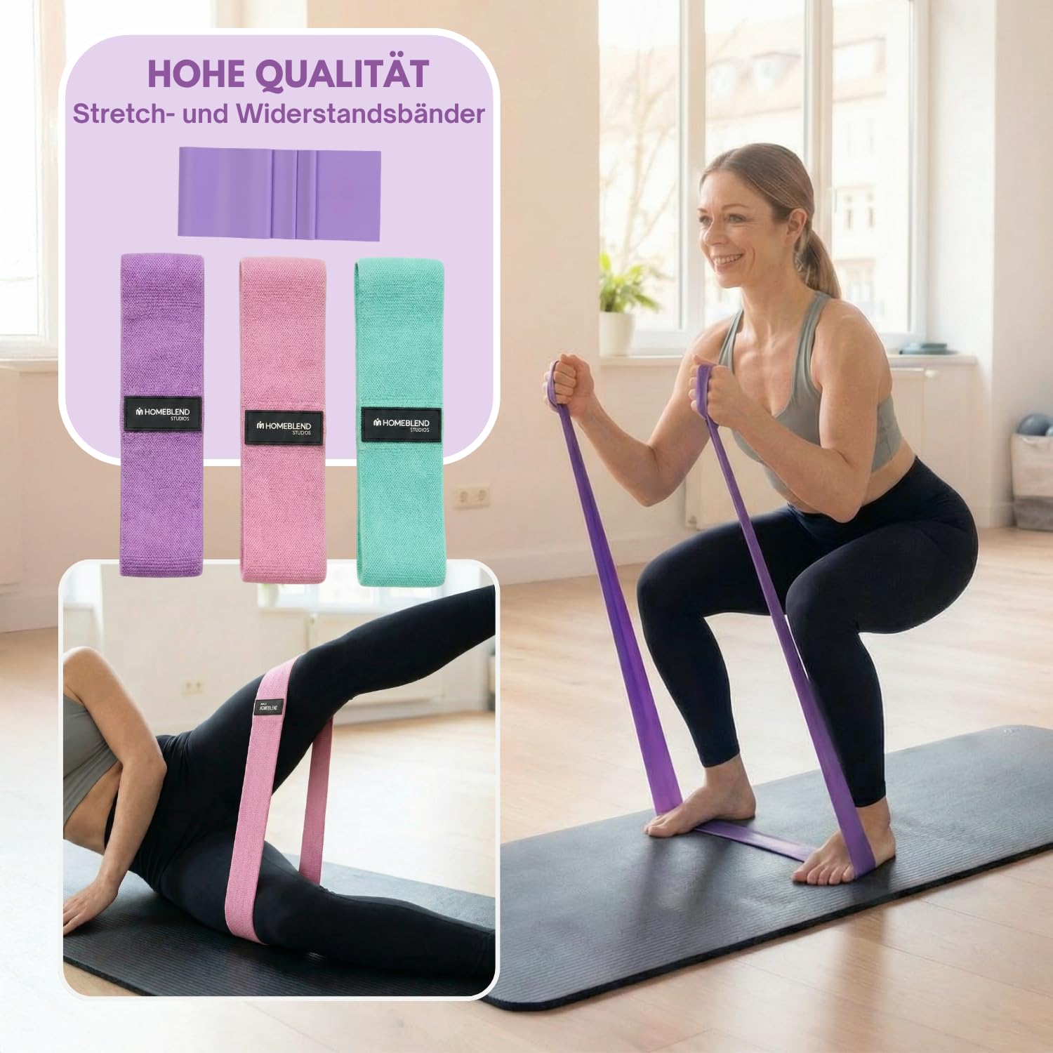 Homeblend 9-teiliges Pilates-Set – Pink – Gewichte, Widerstandsbänder, Socken, Ball & Ring – Fitness-Set für das Heimtraining – Hand- und Fußgelenkgewichte | Ring, Ball & Bänder, Knöchelgewichte & Rutschfeste Socken