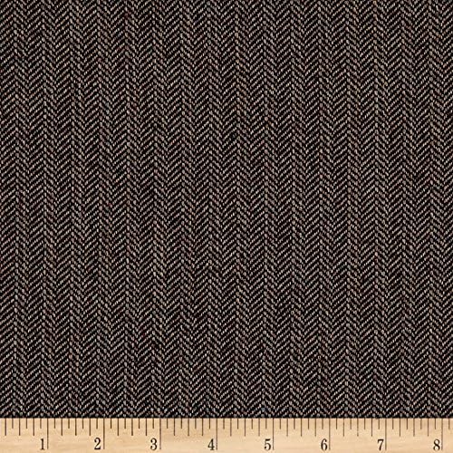 Ametex 0571421 Herringbone Wool Suiting Multi Fabric by The Yard, Brown/Multicolor