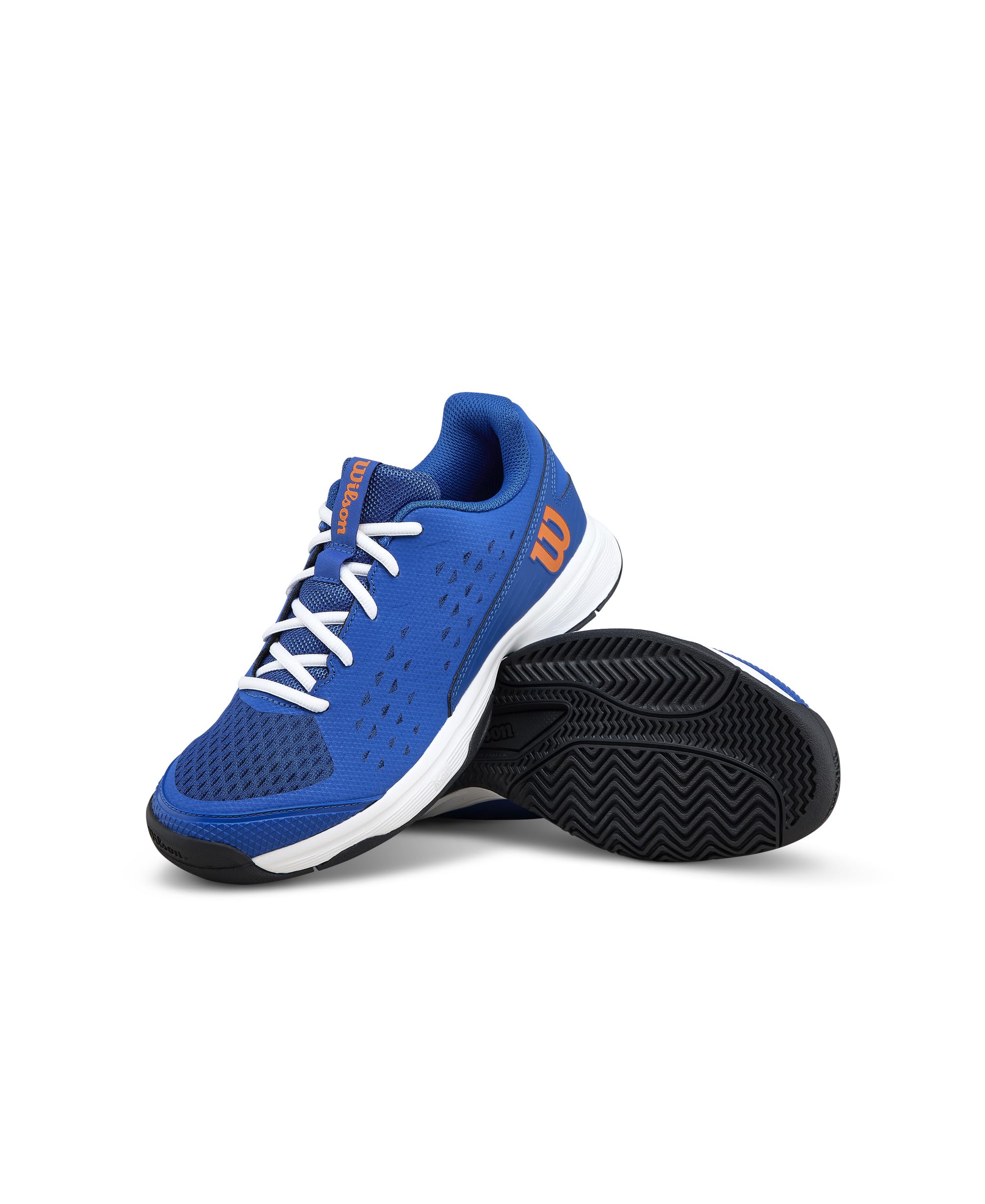 Wilson Rush Pro Lite Junior-Tennisschuh für Kinder, unisex, Deja Vu Blue/Orange Tiger/White, 6 Little Kid
