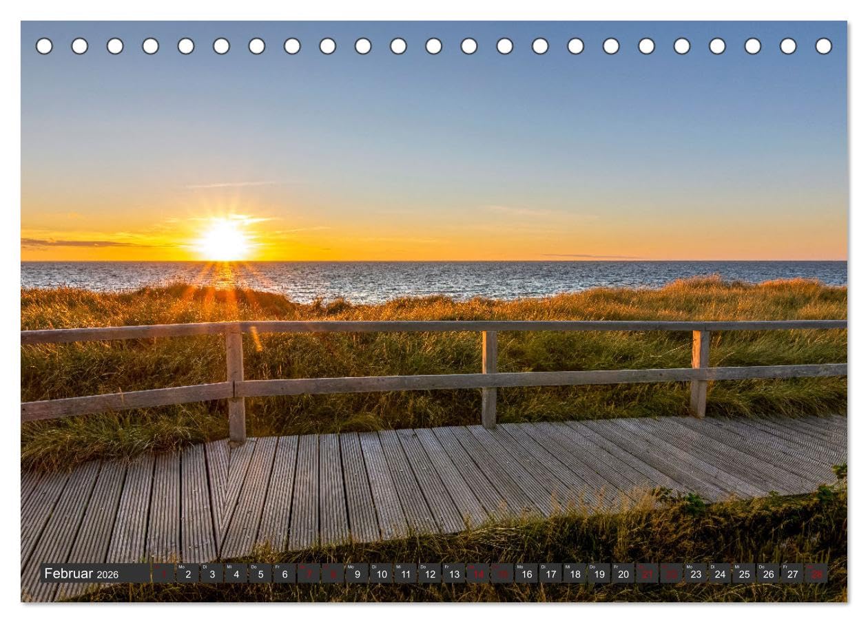 Sylt im Abendlicht (Tischkalender 2026 DIN A5 quer), CALVENDO Monatskalender: Zauberhafte Momente am Meer