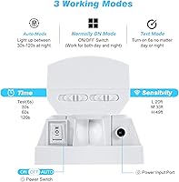 Vista 7 de Luces solares de seguridad con sensor de movimiento, luces LED de 2200 lm para exteriores con 3 cabezales de iluminación ajustables, 6500 K, IP65