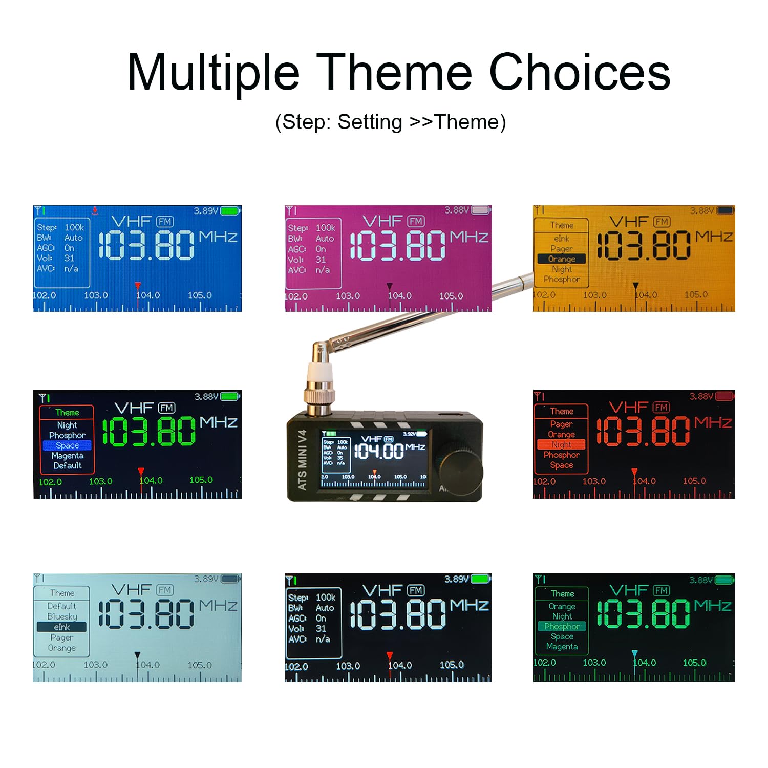 Radios ATS MINI V4 mejoradas, radio de onda corta de bolsillo SI4732, receptor portátil AM/FM/LSB/USB de banda completa, con amplificador de auriculares integrado, altavoz y Hi-Z, receptor de radio AM