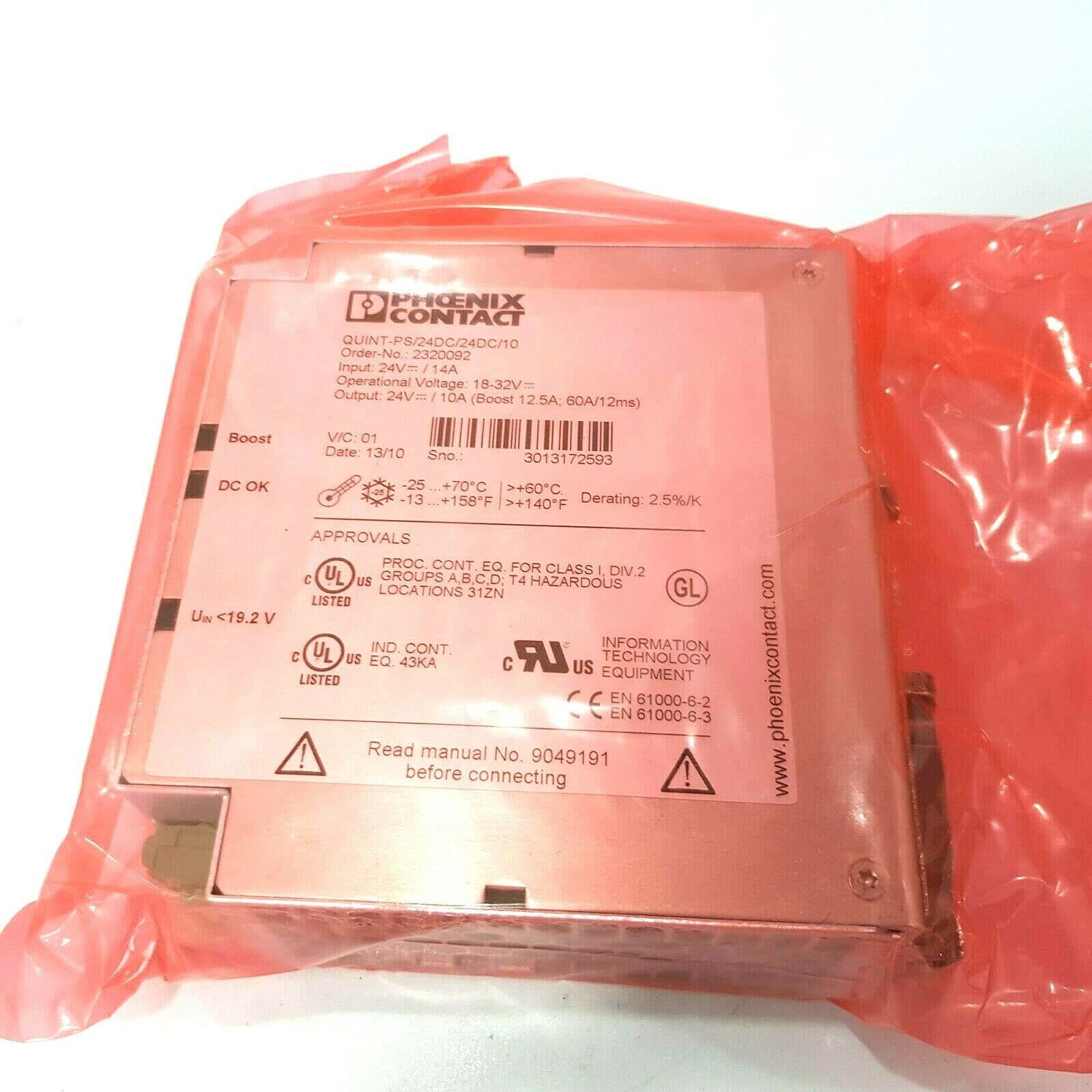 Phoenix Contact D-32825 BLOMBERG QUINT-PS/24DC/24DC/10 Industrial Control System (New)