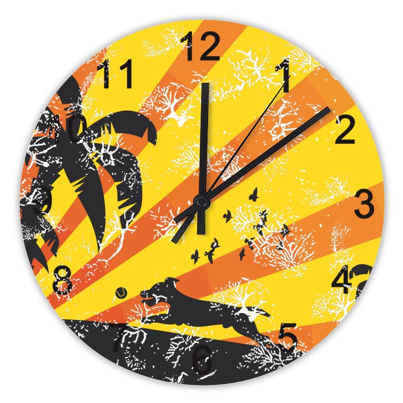 Horloges murales décoratives pour cuisine et salon style chien en mouvement