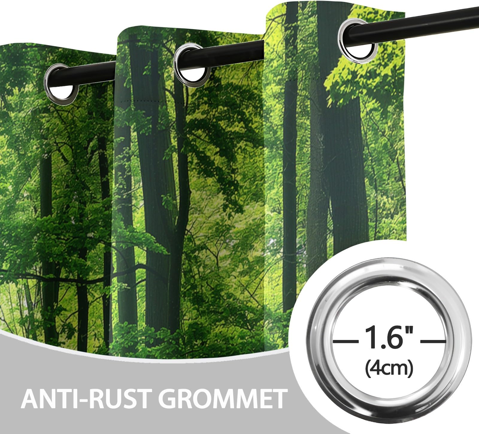 Set di 2 tende oscuranti con foglie di betulla, 116,8 x 137,2 cm, isolamento termico, riduzione del rumore, per estati calde, moderne per soggiorno, camera da letto, casa