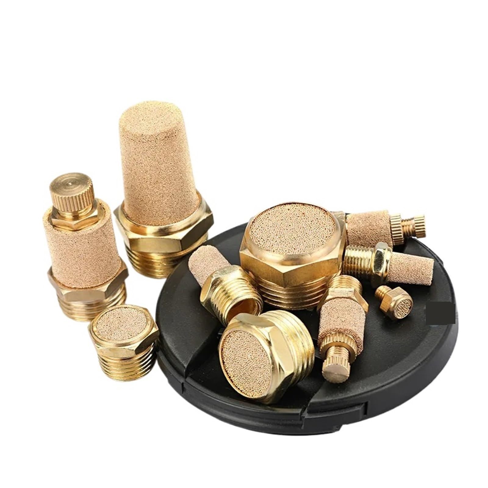 Pneumatischer Auspuffschalldämpfer Pneumatischer Auspuffschalldämpfer M5 1/8 1/4 3/8 1/2 3/4 Außengewinde for Luftgeräusche Messing verstellbar lang kurz BSL SLM SLL(SLL 1 inch,1PCS)