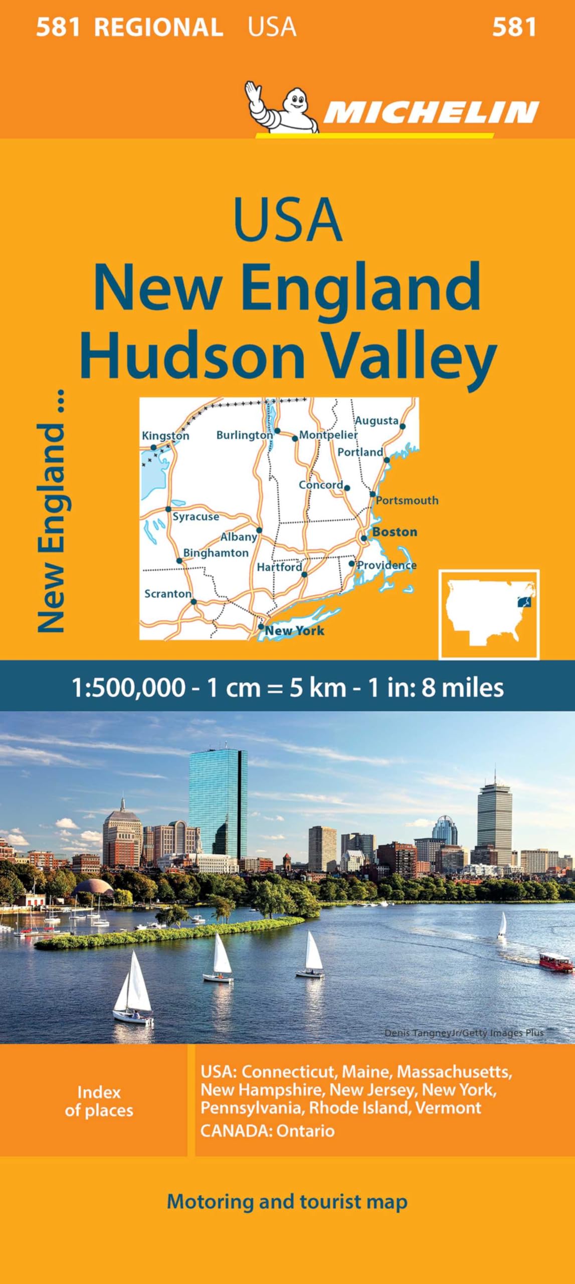 New England, Hudson Valley - Michelin Regional Map 581 (Michelin Maps)