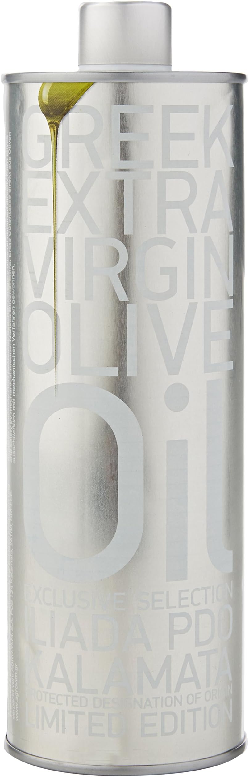 Iliada Exclusive Selection PDO Kalamata Organic Extra Virgin Olive Oil Tin 500 ml (Pack of 2)