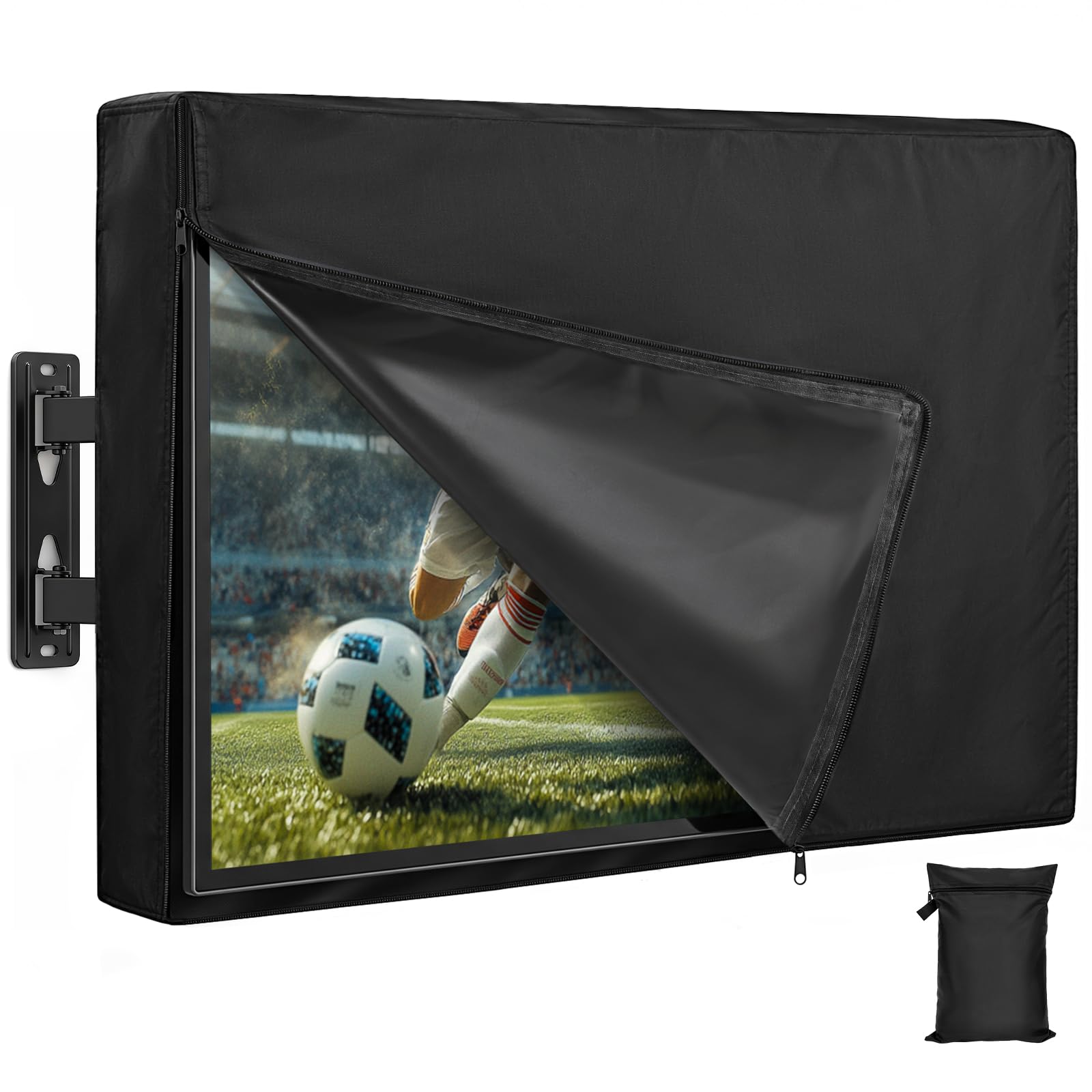 Funda para TV Exterior 48-50 Pulgadas 600D Oxford Impermeable | Negro, Impermeable, Anti-UV, Antipolvo y Resistente al Desgarro, Protege Pantalla y Televisor en Balcón y Terraza