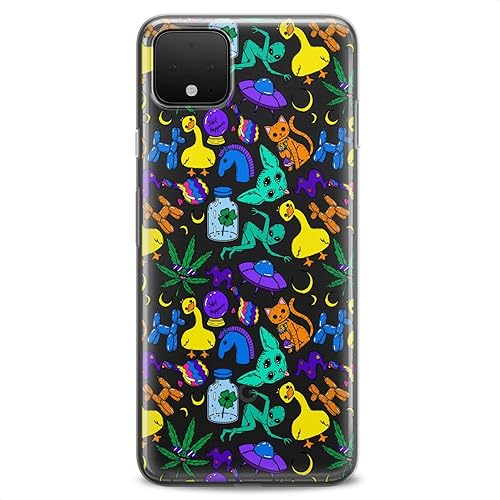 Miniatura 3 de Funda de TPU compatible con Google Pixel 8 Pro 7a 6a 5a XL 4a 5G 2 XL 3 XL 3a 4 Trippy Alien Hippie Crazy Cute Clear Silicone Design Slim Fit Print