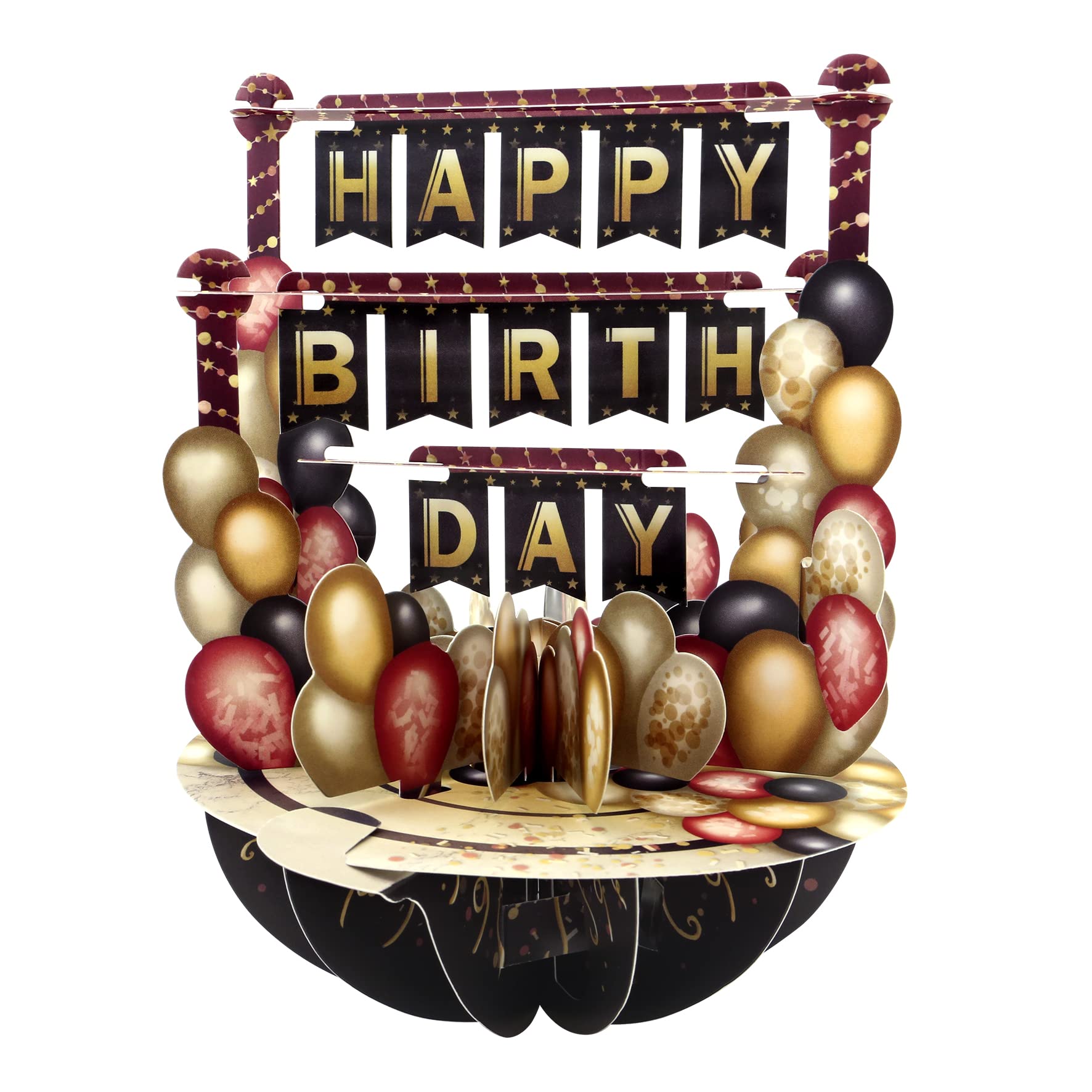 Pirouette, 3D Pop Up Greeting Card - Birthday Balloons - Gift For Men, Women, Kids, Wife, Mum, Daughter, Family, Friends, Girl | Balloon Birthday Card