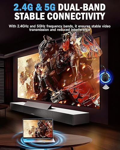 Miniatura 6 de AIMIBO Adaptador de pantalla inalámbrico 4K Direct Plug & Play de doble banda 2.4G+5G, HDMI Dongle inalámbrico para i-Phone i-Pad Android Tablet