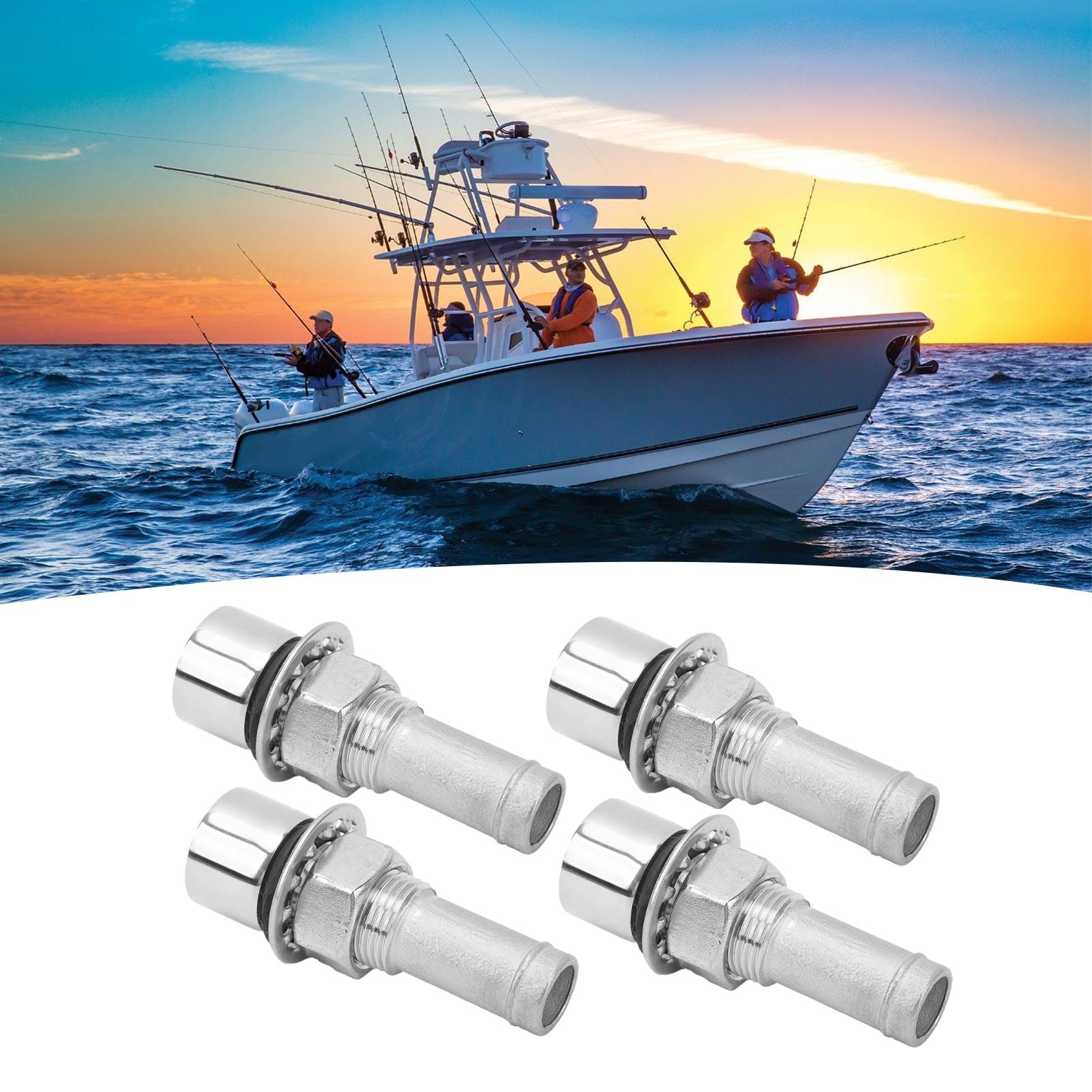 Évent de Réservoir de Carburant Marin Droit en Acier Inoxydable 316, 4 Pièces, pour Tuyau de 5/8 Pouces