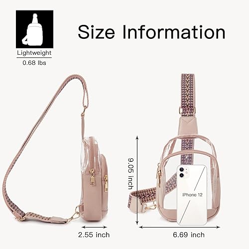 Miniatura 7 de Telena Cangurera transparente, bolsas transparentes para mujeres, bolsa transparente aprobada por estadios para conciertos con correa ajustable,