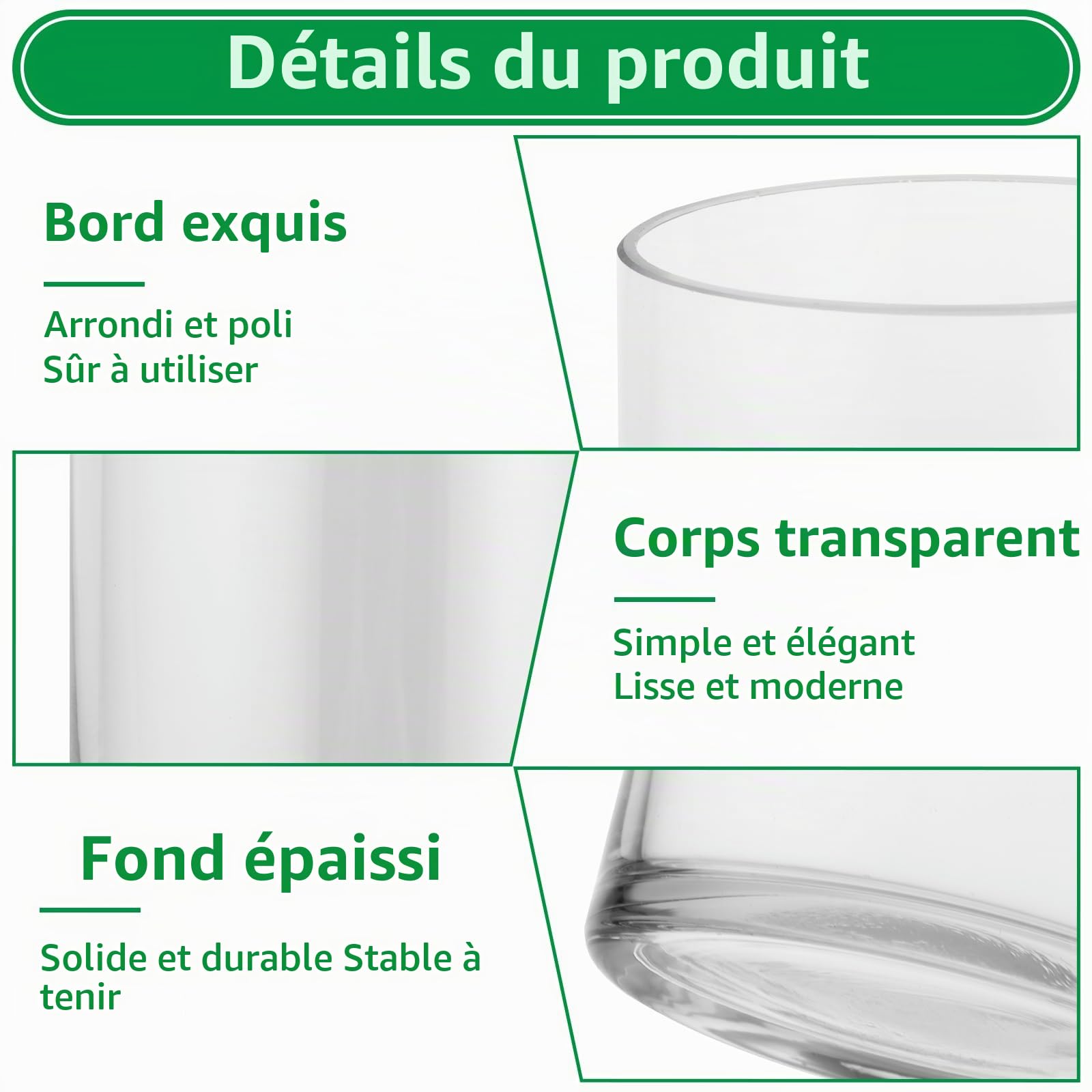 Lot de 12 Vases Cylindriques en Verre Transparent 8.5x10cm, Petit Vase en Verre pour Tischdeko, Roses, Tulipes, Photophore Verre