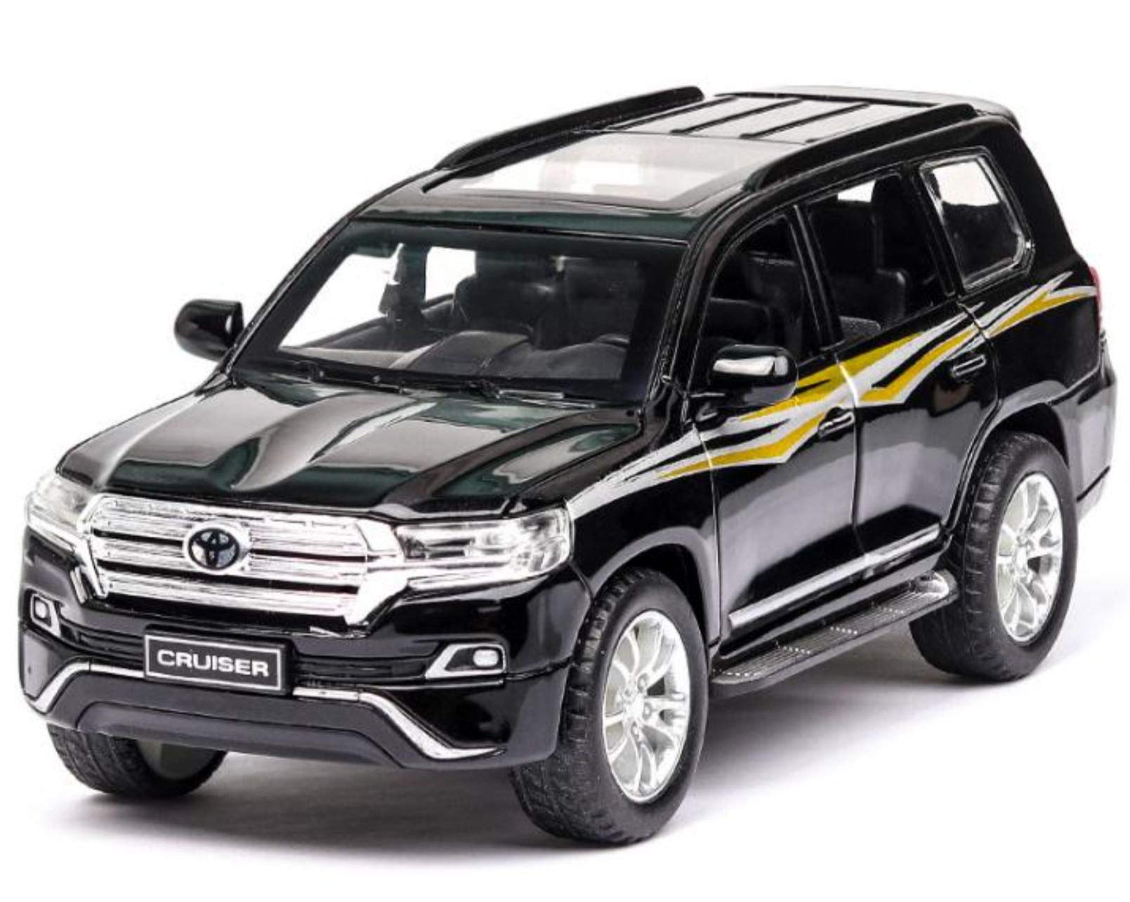 Magicwand® 1:32 Scale Die-Cast Metal Lannd-Cruiiser Car【Colors as Per Stock】 with Openable Doors,Music,Lights & Pull Back Action【Pack of 1】