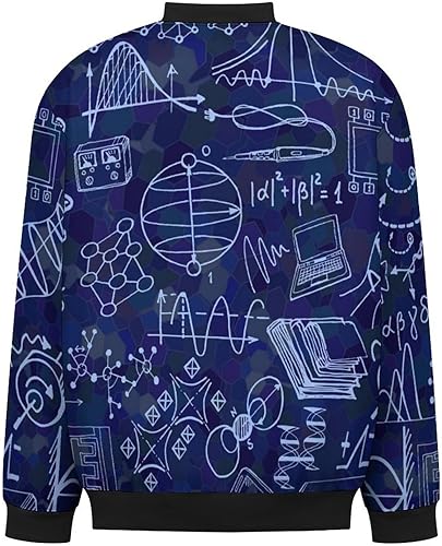 Miniatura 3 de Physics Elements Science - Chaqueta bomber con cremallera para hombre, chaqueta cortavientos para invierno, abrigos, abrigos, para exteriores