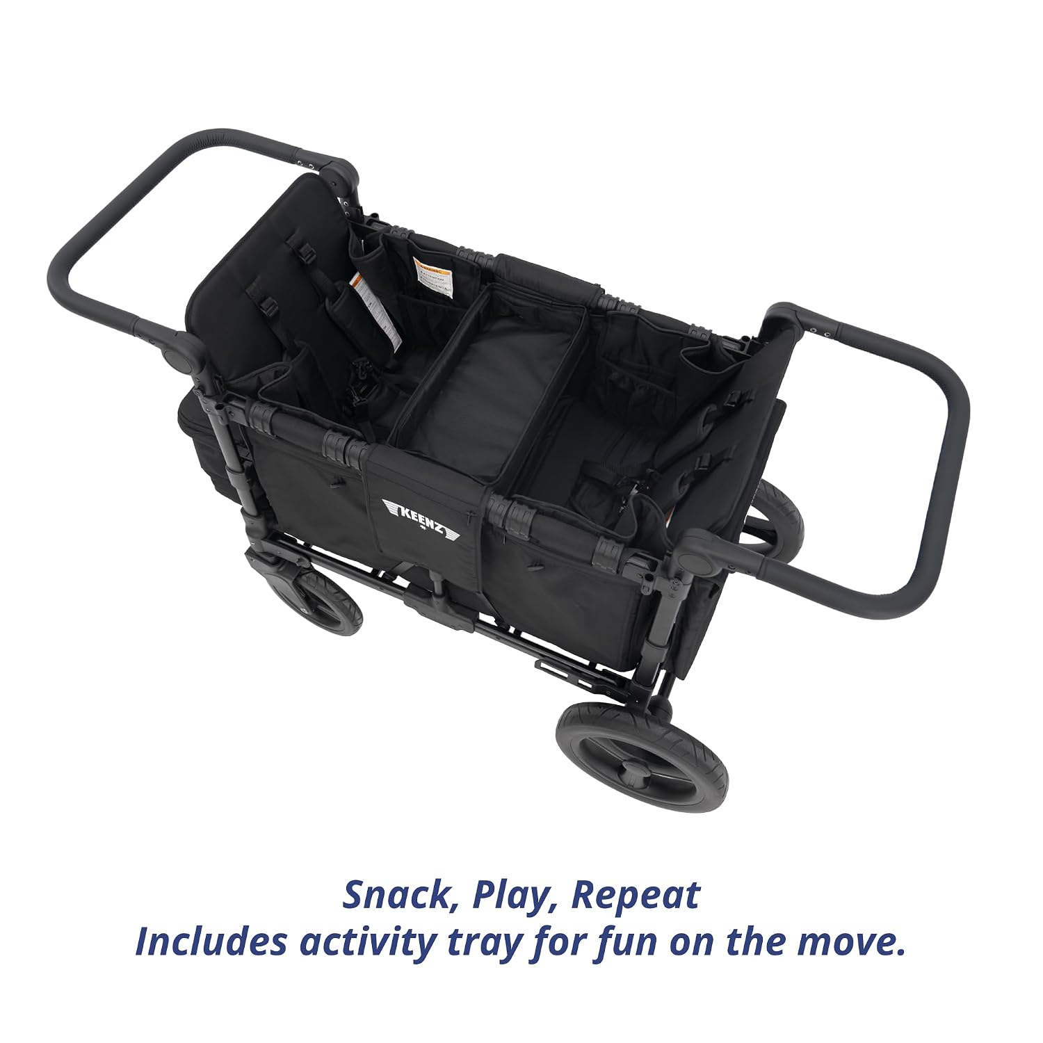 Keenz MOOV Stroller Wagon with activity tray installed