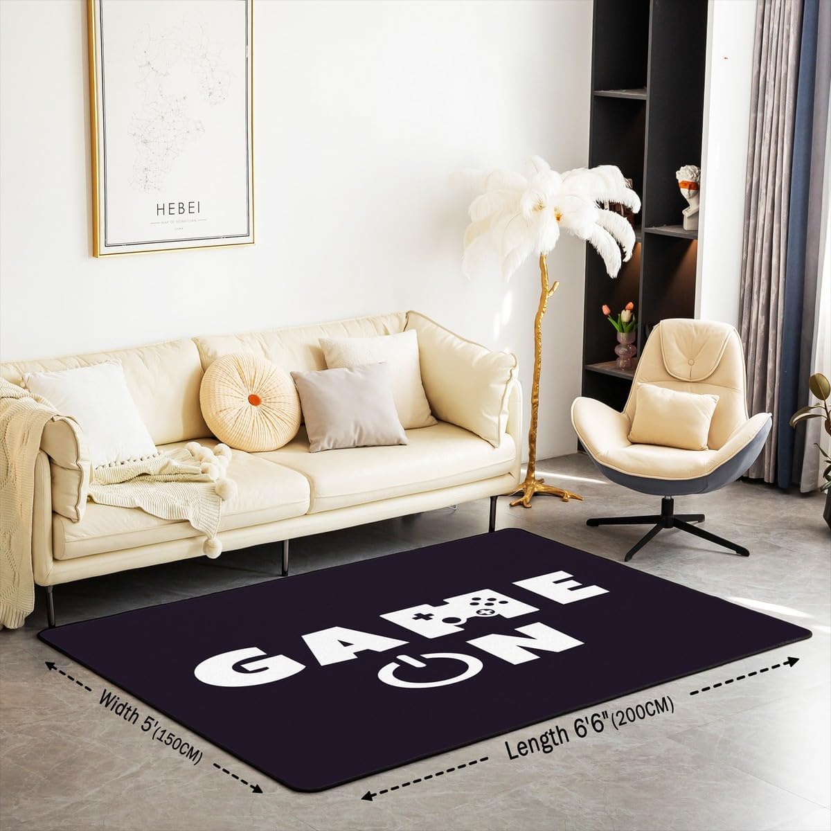 Gamer Decorative Carpet,Video Game Gamepad Rugs for Living Room Bedroom, Black White Gaming Washable Floor Rug Carpets Entryway Rug Decor Kitchen Living Room