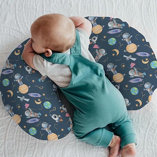 Miniatura 2 de Fundas de almohada de lactancia para niños y niñas, diseño de astronauta, planetas, galaxia, barco, luna, estrellas, funda de almohada para