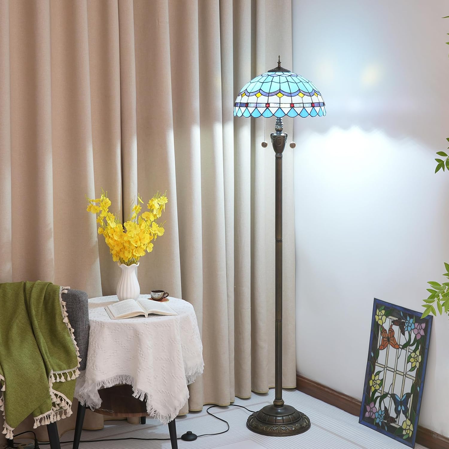 マナ！ステンドグラスの天井シェード！直接引取りの方値段交渉可！専用