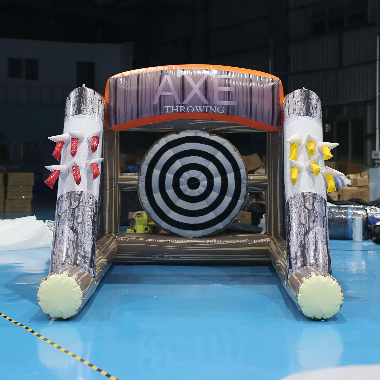 SAYOK PVC Inflatable Axe Throwing Game Inflatable Ball Toss Target Dart Board (with 750W Blower and 12 Axes and 8 Toss Ball) for Outdoor/Indoor/Backyard/School/Team Events