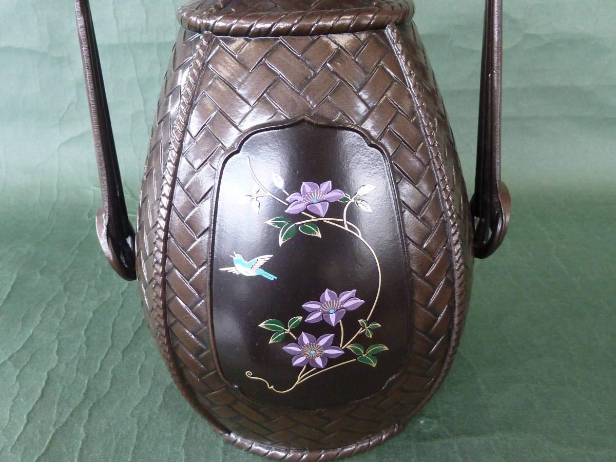 Amazon.co.jp: 花瓶 網代双鶴 双鶴模様と花模様 高さ37cm 亜鉛合金