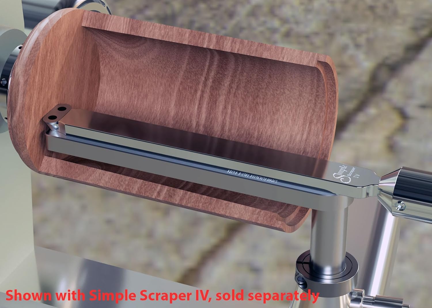 Simple Woodturning Tools Tool Rest Platform with Post & Collar for Simple Scraper or other Turning Tools, Helpful for Hollowing, USA Made (1" Post, 9" Width Rest)