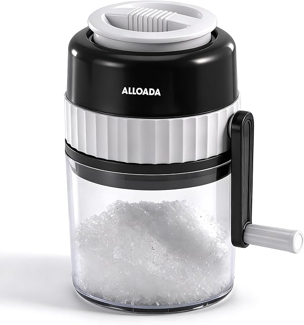 Hand Crank Snow Cone Machine for Quick Fluffy Shaved Ice Snowcones | Manual Fast Shaving, Easy for Kids, Summer Treat Gift, Portable for Party, Camping, Travelling, Spare Blades Available