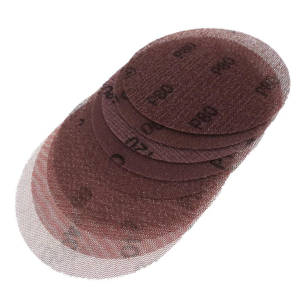 Siatkowe tarcze szlifierskie z haczykami i pętelka 10 szt. 6 cali 150 mm antyblokujący papier ścierny do szlifowania na sucho o gradacji 120 do 1000 z rzepem(240 Grit)