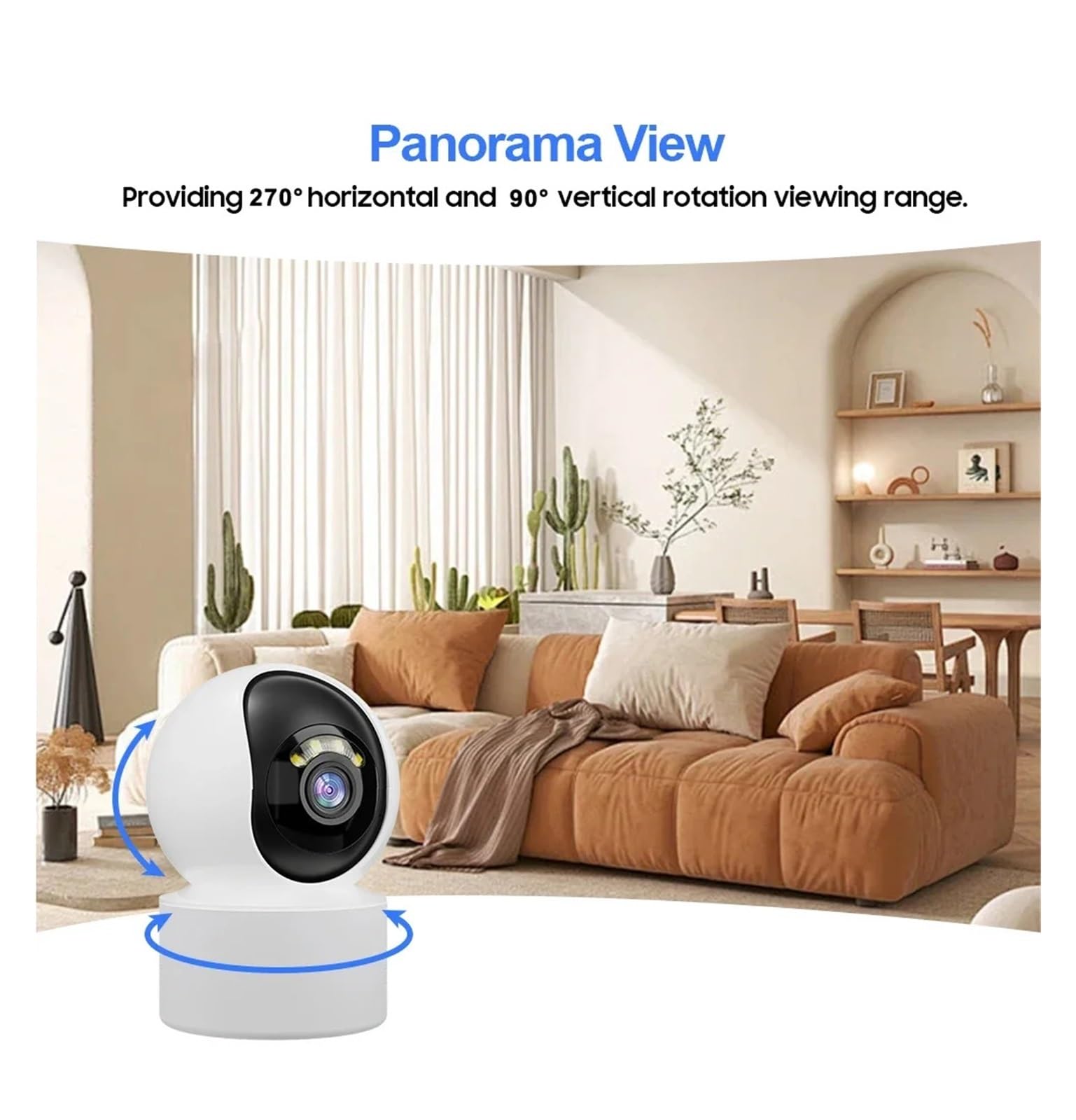 5MP WiFi Interior PTZ Mini cámara IP 3MP Monitor de bebé Color visión Nocturna Audio bidireccional Seguimiento automático cámaras de vigilancia(US Plug,5MP Camera 32G)