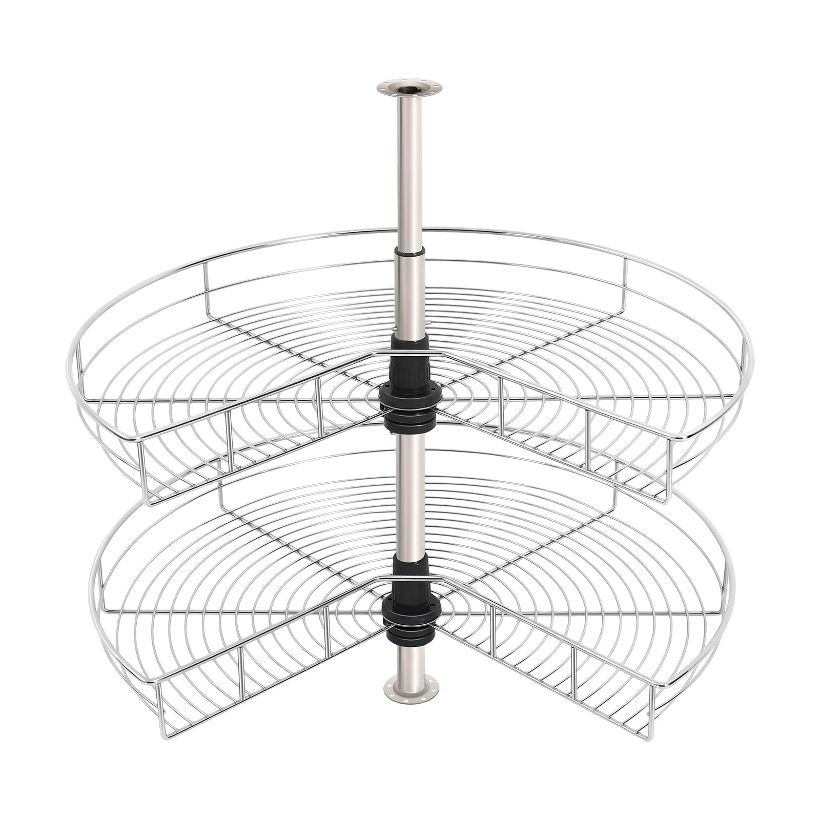 Karussell Armario de esquina para cocina, cesta giratoria de 270°, herrajes giratorios para armario de esquina, altura ajustable de 56,5 – 79 cm, cada cesta tiene capacidad de carga de 8 kg para