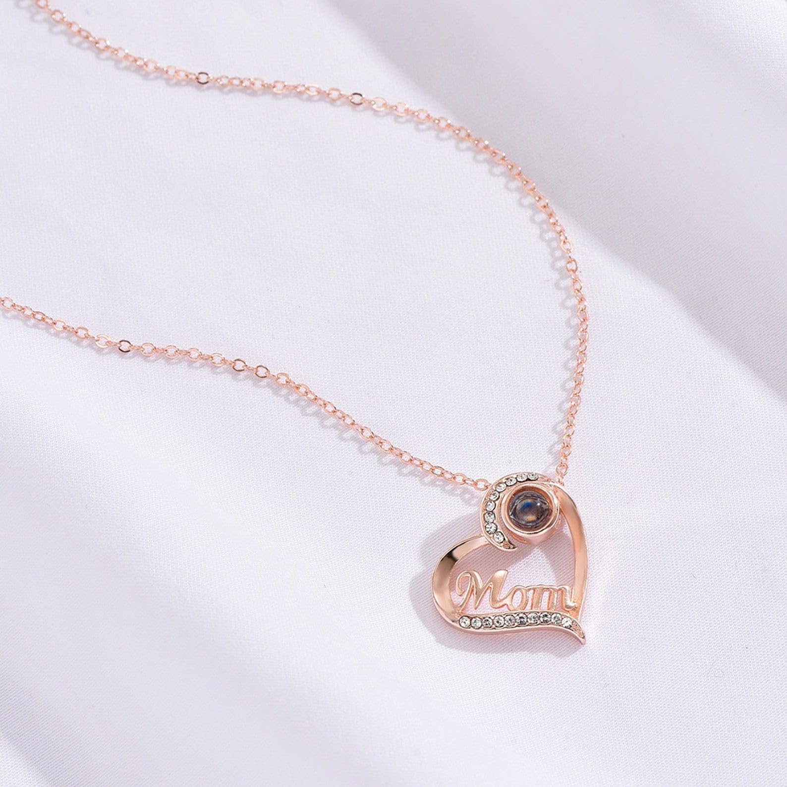 Ciondolo commemorativo della collana della foto del cuore della mamma argento sterling 925 personalizzato della collana della foto per il giorno di San Valentino fatto a mano