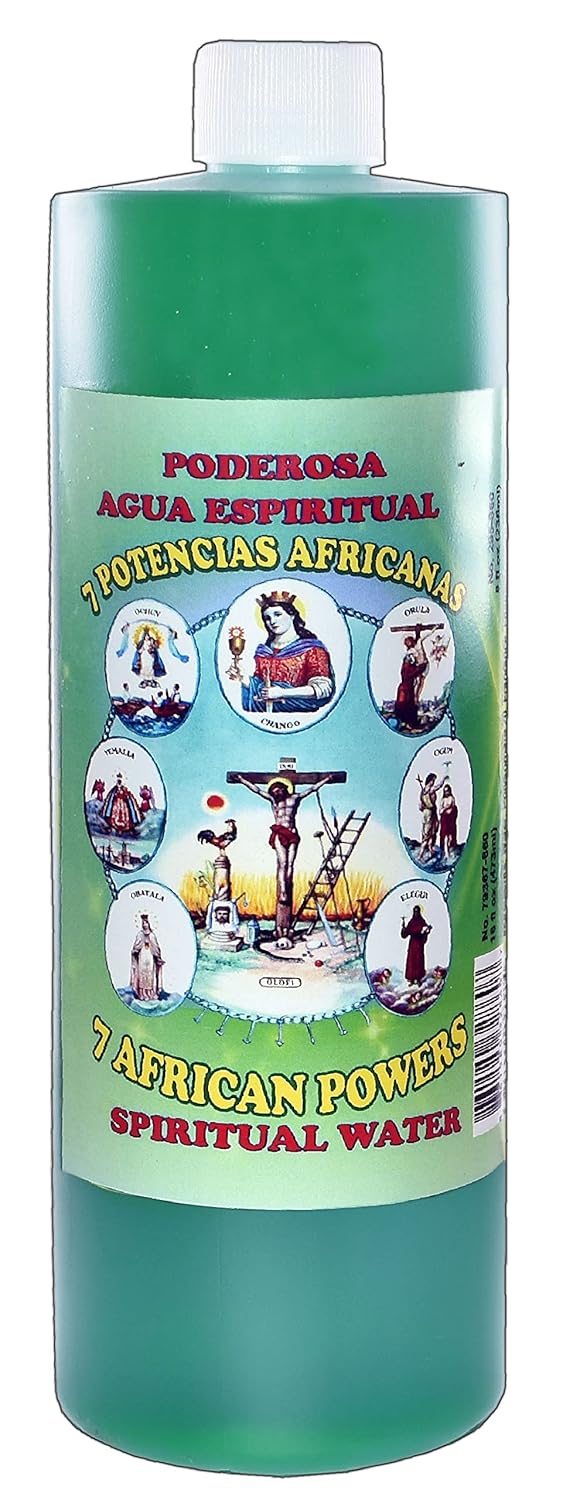 Mistic 3 Bottles 7 African Powers Spiritual Water AGUA ESPIRITUAL 16OZ - Religious Magick Pagan, 1