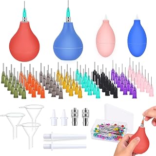 173Pcs Pottery Clay Tools Supplies, Ceramic Precision Tip Applicator for Pottery, Ceramic Tools Glaze Extrusion Bottle for Pottery Clay Art Decorating Kit (10 Pieces of Each 8 Sizes)