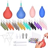 173Pcs Pottery Clay Tools Supplies, Ceramic Precision Tip Applicator for Pottery, Ceramic Tools Glaze Extrusion Bottle for Pottery Clay Art Decorating Kit (10 Pieces of Each 8 Sizes)