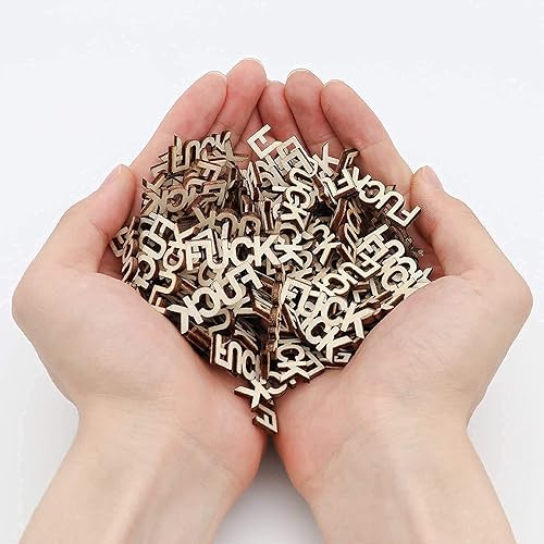 Miniatura 6 de Give a Fuck - FUCK wooden cutouts - Make your own 12oz Jar of Fucks! 170 per pack - (Explanation Card Included)