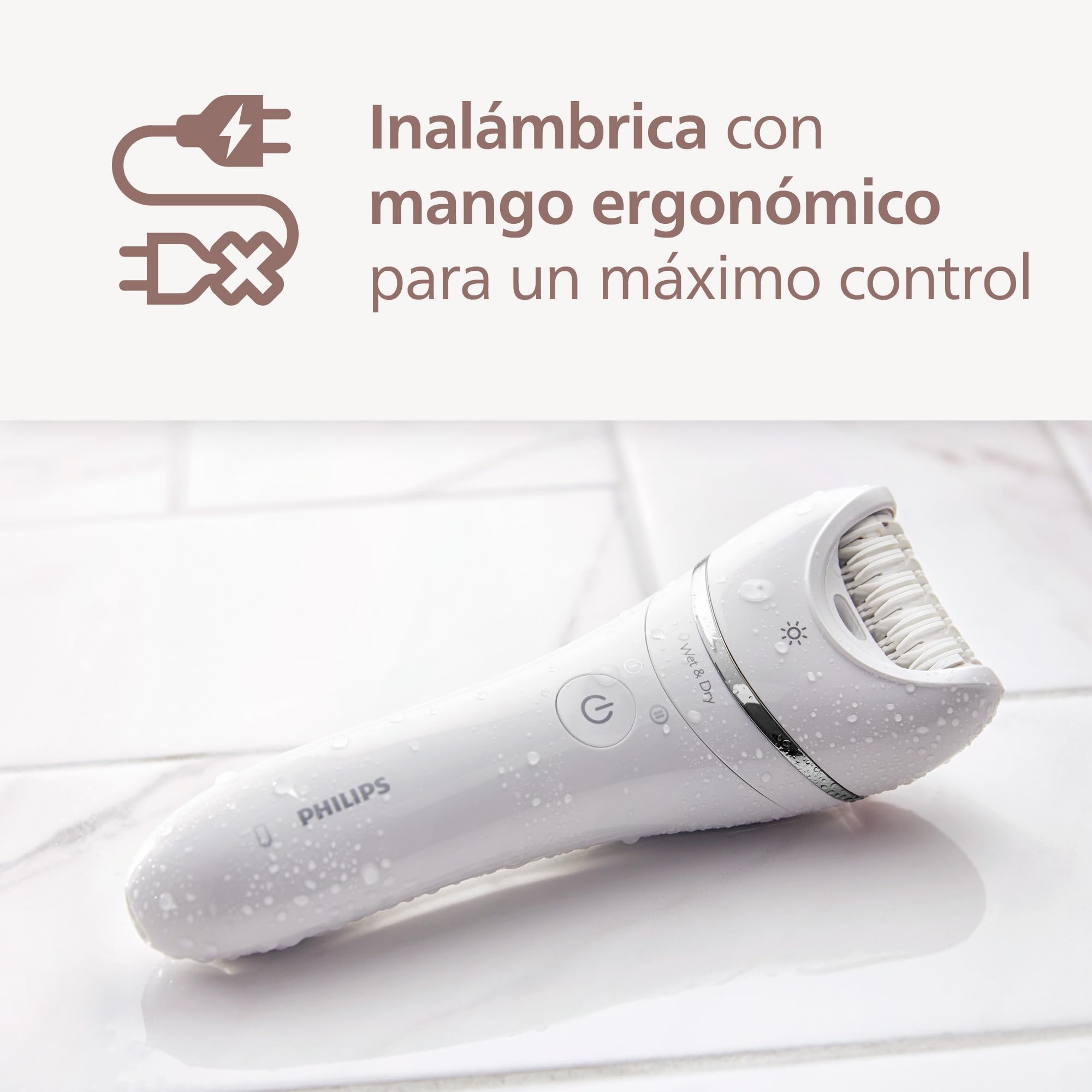 Philips Beauty Set Serie 9000 - Set de belleza todo en uno para el cuerpo, la cara y los pies, depiladora inalámbrica, para uso en seco y en mojado, con 6 accesorios, Modelo BRE770/92