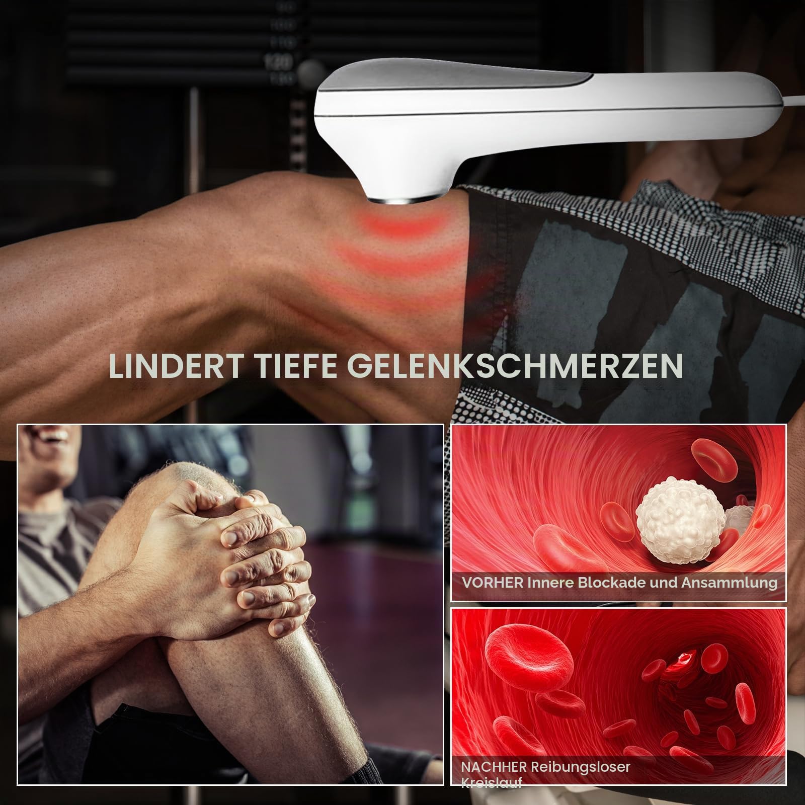 Ultraschalltherapie 1 MHz 3 Intensitätsstufen, Ultraschallgerät für Zuhause Schmerztherapie, Sportbehandlungen, Verwendung zu Hause Ultraschall-Physiotherapie (Weiß C01)