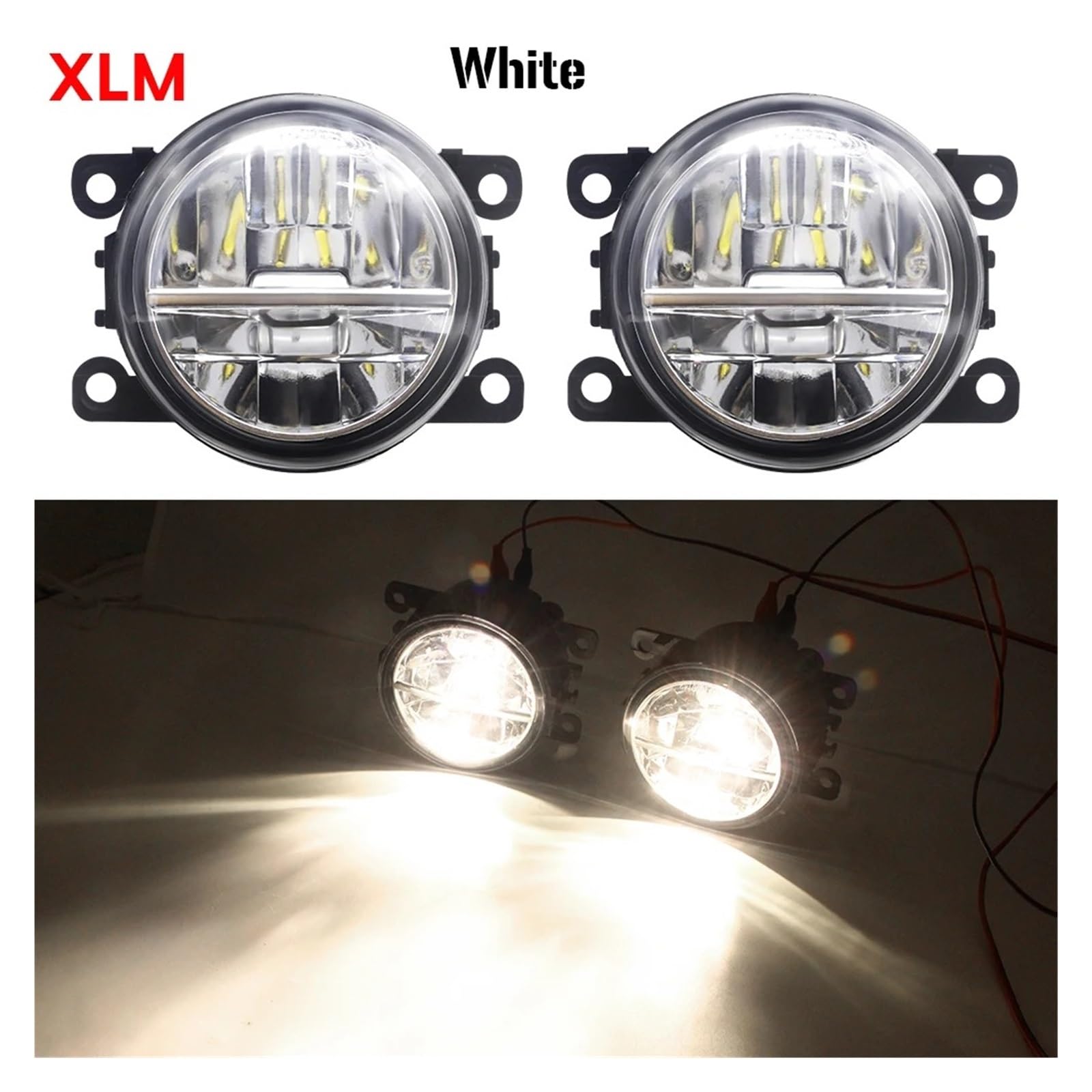 Luces Antiniebla Conjunto Luz Antiniebla H11 Parachoques Delantero Lámpara LED Conducción Antiniebla DRL Para Land Para Rover Para Freelander 2 LR2 FA 2006-2014 Antiniebla(XLM White)