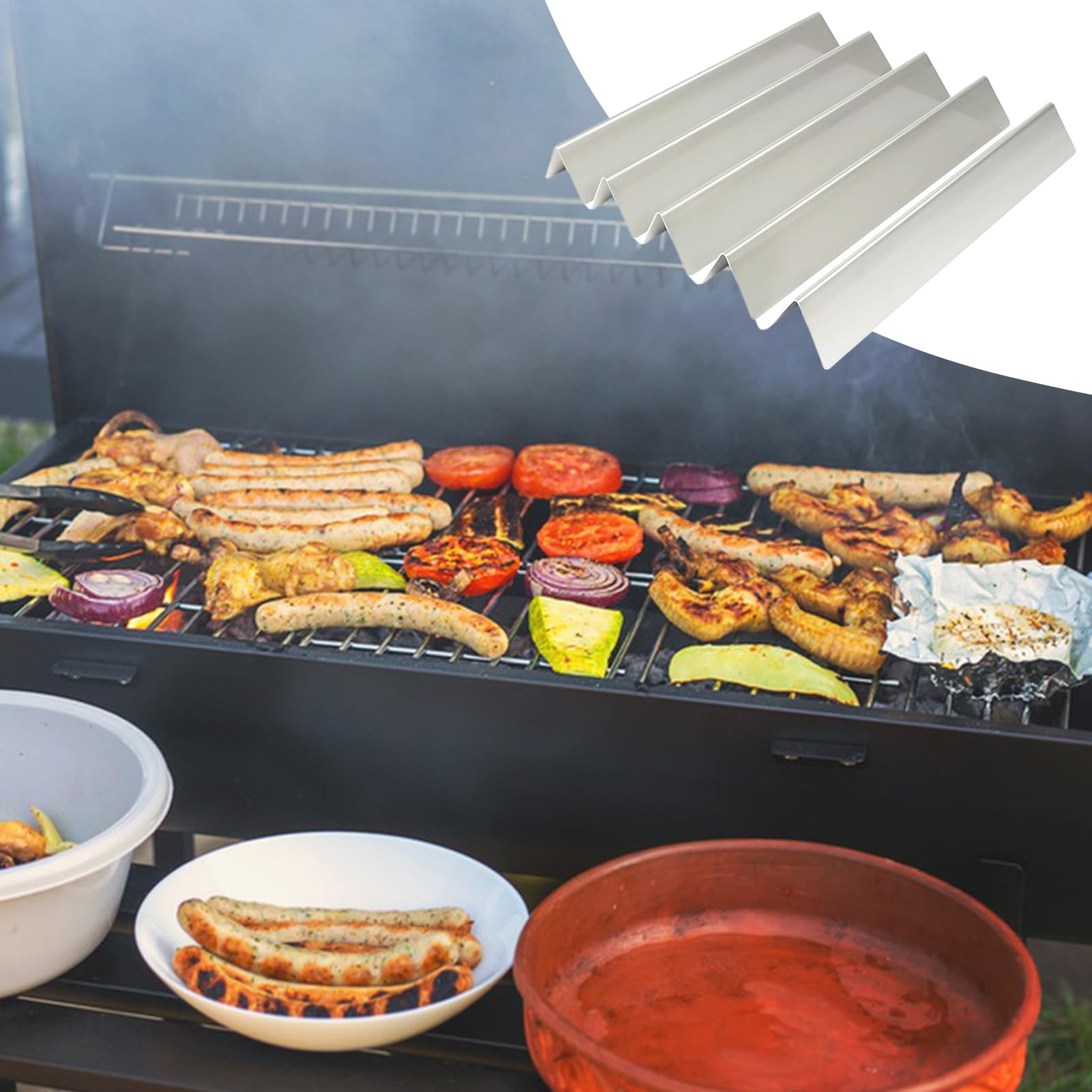 Générique Flavorizer Bar | 5er-Set Flavorizer Grillroststäbe - Aromagitter Grillzubehör Für Haushalt Outdoor Camping Grillen