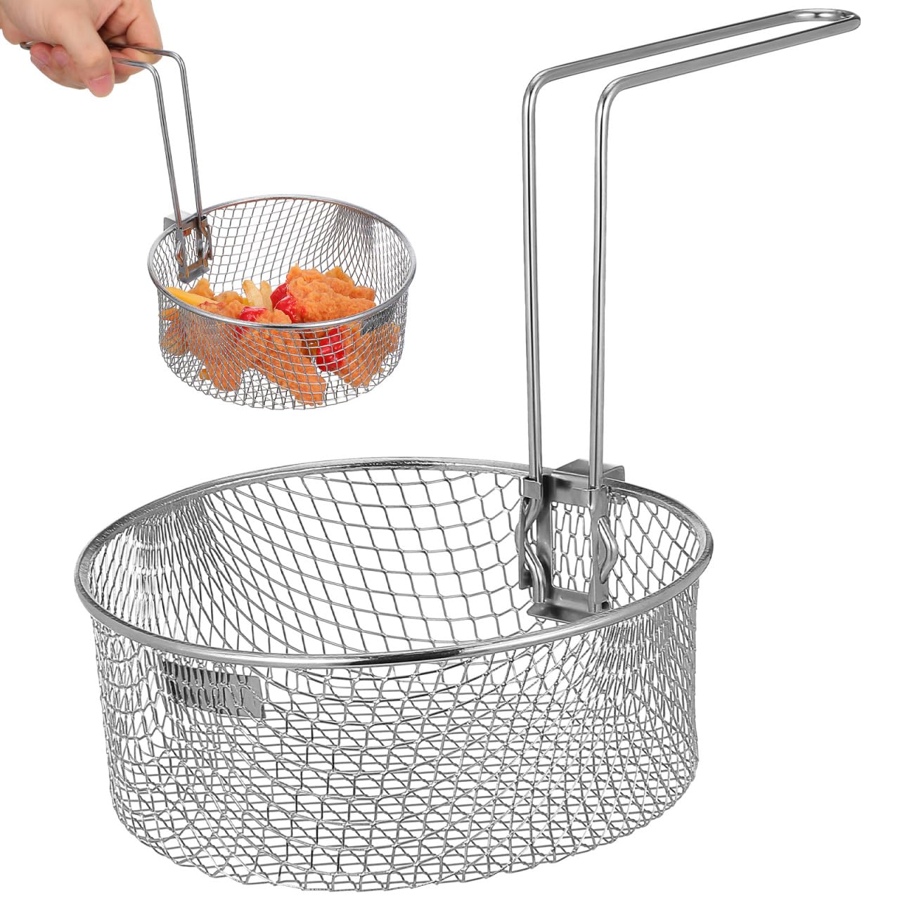 Panier à friteuse passoire de cuisine pour éviter les éclaboussures de graisse