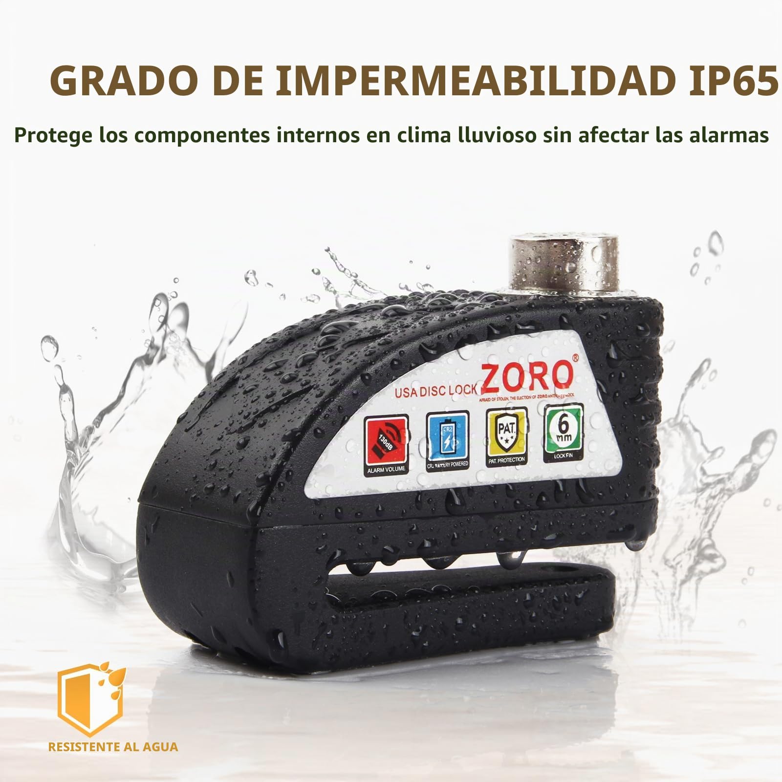 Candado para motocicleta, freno de disco con sonido de alarma de 130 dB, cerraduras de motocicleta resistentes, antirrobo, impermeable para motocicletas, bloqueo de rueda, scooter, moto de