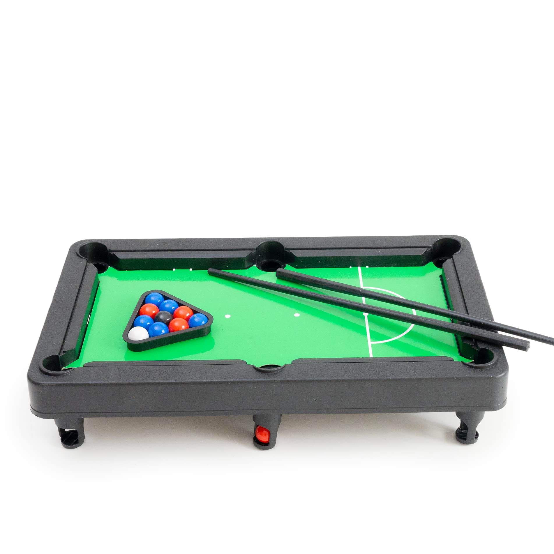 Mini Tabletop snooker & Billiards game Tabletop Pool Table Set with 11 coloured balls,2 cue sticks,1 tringle for kids