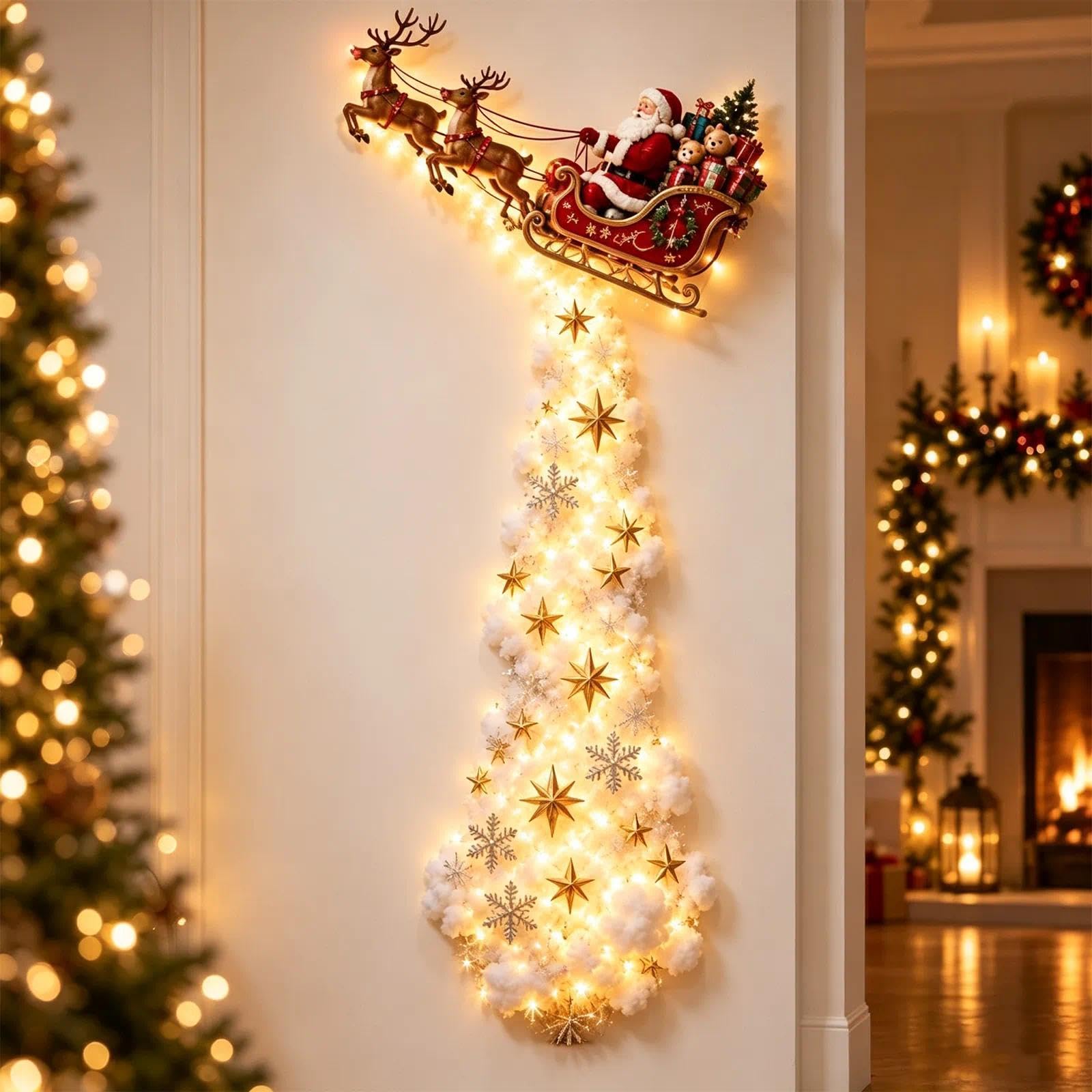 Christmas Magic Trail Wall Light, LED Cascading Christmas Wall Decor